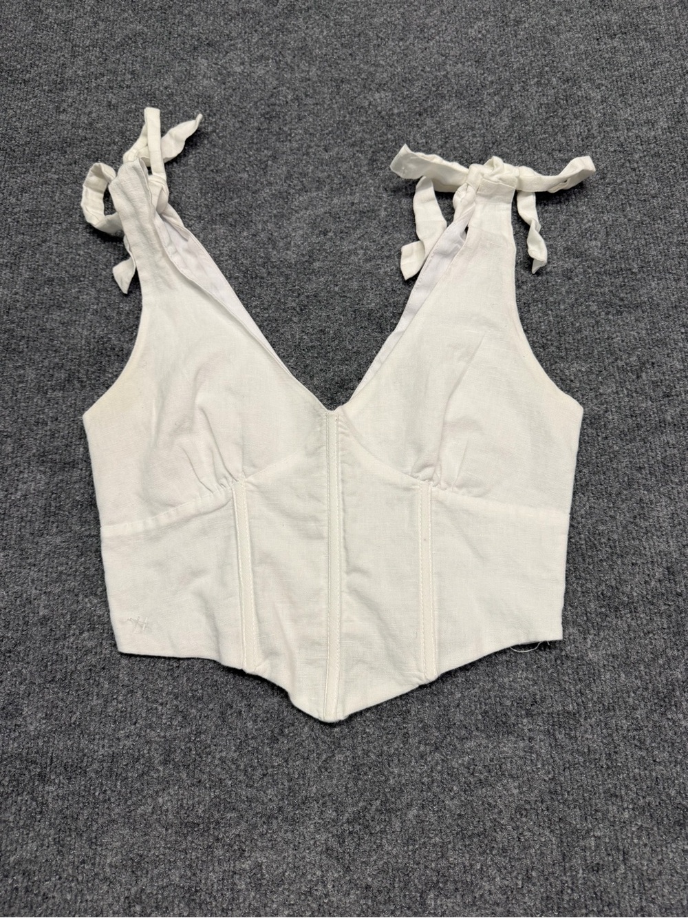Peppermayo White Tie-Shoulder Bustier Camisole